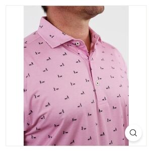 Donald Ross Chicago Polo Men's Classic Fit Pink/Black Sz Medium Performance Golf